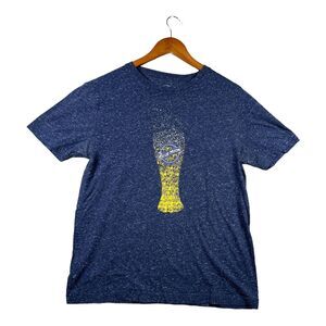 Blue Moon Beer Drinking College Brew Brewery Adult Heather Blue T Shirt sz M